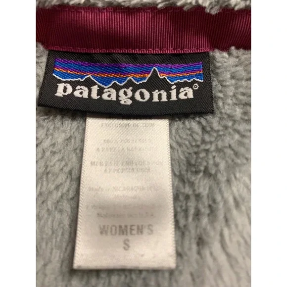 Patagonia Re-Tool Snap-T Fleece Pullover Grey Pink Polartec 25442 Womens Small - Picture 3 of 7